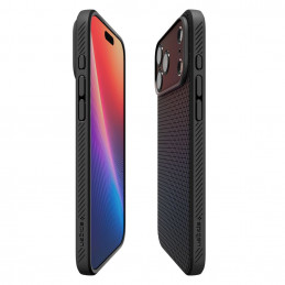 „Spigen Liquid Air“ dėklas, skirtas „iPhone 17 Pro“ – matinės juodos spalvos