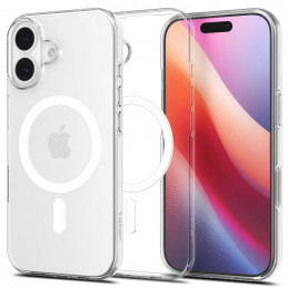 „Spigen Liquid Crystal MagSafe“ dėklas, skirtas „iPhone 17“ – skaidrus ir baltas