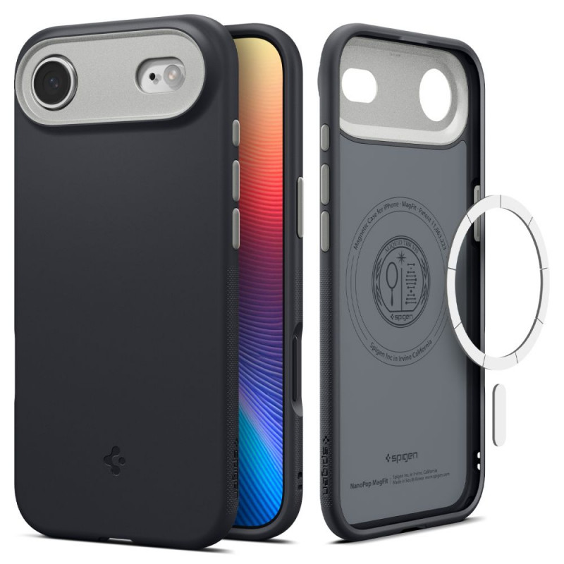 „Spigen Nano Pop MagSafe“ dėklas, skirtas „iPhone 17 Air“ – juodas