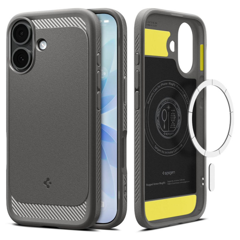 „Spigen Rugged Armor Mag MagSafe“ dėklas, skirtas iPhone 17 – pilkas