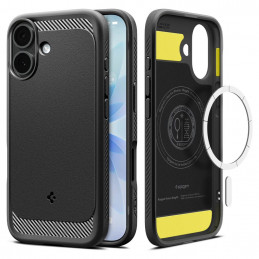„Spigen Rugged Armor Mag MagSafe“ dėklas, skirtas iPhone 17 – matinės juodos spalvos