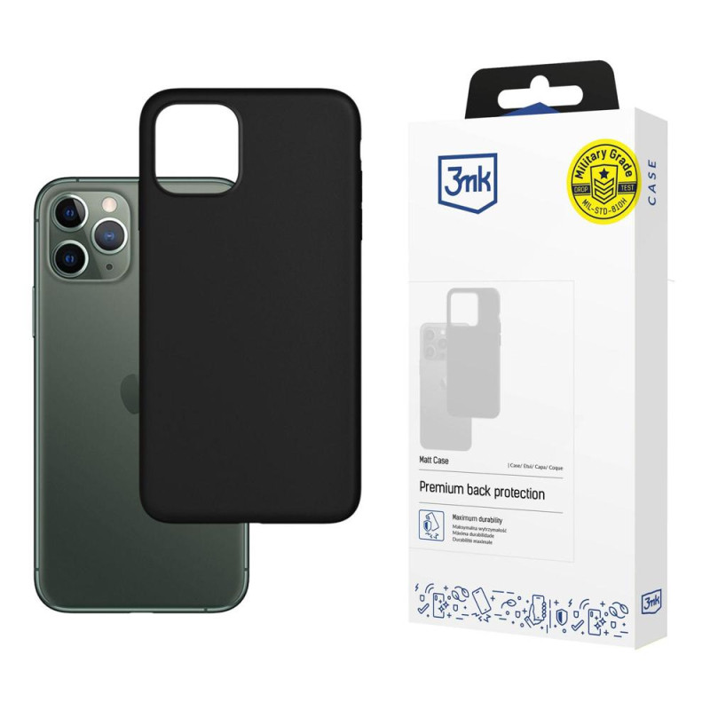3mk matinis dėklas, skirtas iPhone 12/ 12 Pro – juodas