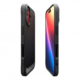 „Spigen Rugged Armor Mag MagSafe“ dėklas, skirtas iPhone 17 – matinės juodos spalvos
