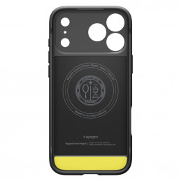 „Spigen Rugged Armor Mag MagSafe“ dėklas, skirtas „iPhone 17 Pro“ – matinės juodos spalvos