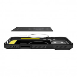 „Spigen Rugged Armor Mag MagSafe“ dėklas, skirtas „iPhone 17 Pro“ – matinės juodos spalvos