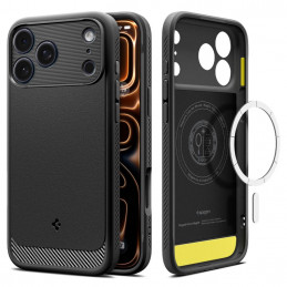 „Spigen Rugged Armor Mag MagSafe“ dėklas, skirtas „iPhone 17 Pro Max“ – matinės juodos spalvos