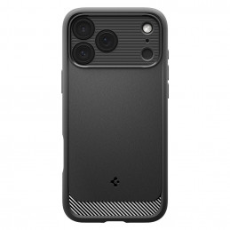 „Spigen Rugged Armor Mag MagSafe“ dėklas, skirtas „iPhone 17 Pro Max“ – matinės juodos spalvos