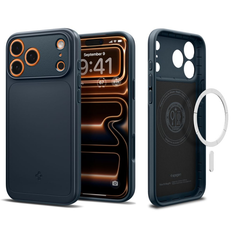 „Spigen Thin Fit MagSafe“ dėklas, skirtas „iPhone 17 Pro Max“ – tamsiai mėlynas