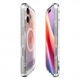„Spigen Ultra Hybrid „S““ „MagSafe“ dėklas, skirtas „iPhone 17“ – skaidrus ir baltas