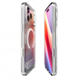 „Spigen Ultra Hybrid „S““ „MagSafe“ dėklas, skirtas „iPhone 17 Pro“ – skaidrus ir baltas