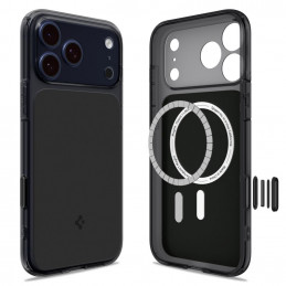 „Spigen Ultra Hybrid“ „T“ formos „MagSafe“ dėklas, skirtas „iPhone 17 Pro“ – matinės juodos spalvos