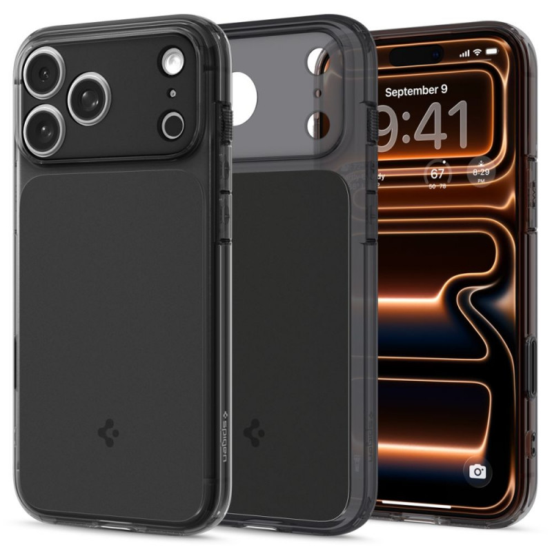 „Spigen Ultra Hybrid“ „T“ formos „MagSafe“ dėklas, skirtas „iPhone 17 Pro Max“ – matinės juodos spalvos