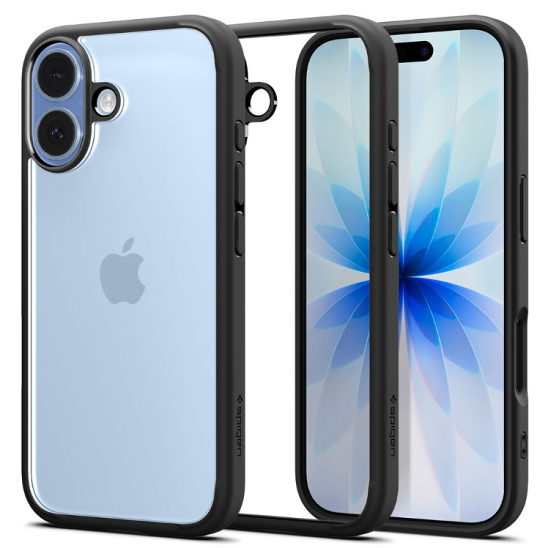 „Spigen Ultra Hybrid“ dėklas, skirtas „iPhone 17“ – matinės juodos spalvos