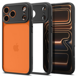„Spigen Ultra Hybrid“ dėklas, skirtas „iPhone 17 Pro“ – matinės juodos spalvos