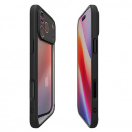 „Spigen Ultra Hybrid“ dėklas, skirtas „iPhone 17 Pro“ – matinės juodos spalvos