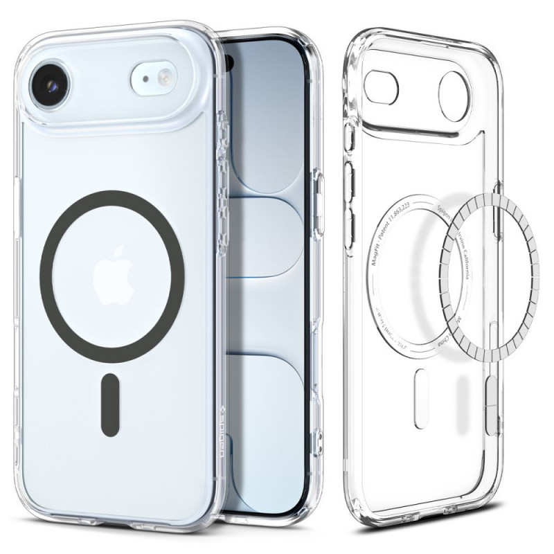 „Spigen Ultra Hybrid MagSafe“ dėklas, skirtas „iPhone 17 Air“ – skaidriai pilkas