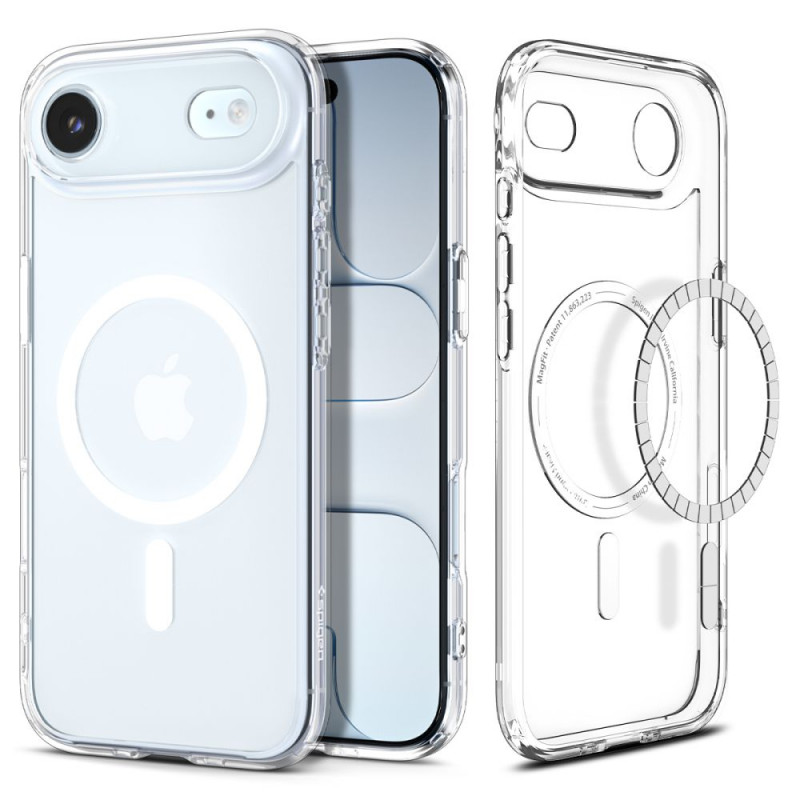 „Spigen Ultra Hybrid MagSafe“ dėklas, skirtas „iPhone 17 Air“ – skaidrus ir baltas
