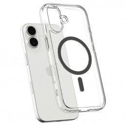 „Spigen Ultra Hybrid MagSafe“ dėklas, skirtas „iPhone 17“ – skaidriai pilkas