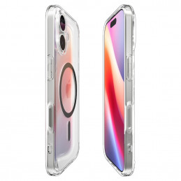 „Spigen Ultra Hybrid MagSafe“ dėklas, skirtas „iPhone 17“ – skaidriai pilkas