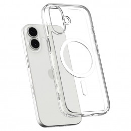 „Spigen Ultra Hybrid MagSafe“ dėklas, skirtas „iPhone 17“ – skaidrus ir baltas