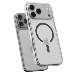 „Spigen Ultra Hybrid MagSafe“ dėklas, skirtas „iPhone 17 Pro“ – skaidriai pilkas