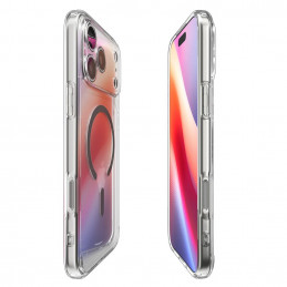 „Spigen Ultra Hybrid MagSafe“ dėklas, skirtas „iPhone 17 Pro“ – skaidriai pilkas