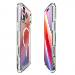 „Spigen Ultra Hybrid MagSafe“ dėklas, skirtas „iPhone 17 Pro“ – skaidrus ir baltas