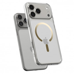 „Spigen Ultra Hybrid MagSafe“ dėklas, skirtas „iPhone 17 Pro Max“ – permatomas auksinis
