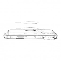 „Spigen Ultra Hybrid MagSafe“ dėklas, skirtas „iPhone 17 Pro Max“ – skaidrus ir baltas