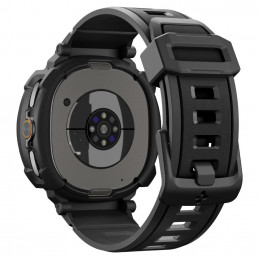 „Spigen Rugged Armor Pro“ dirželis, skirtas „Samsung Galaxy Watch 8 Classic“ (46 mm), matinės juodos spalvos.