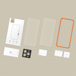 „Tech-Protect Easy Set+“ 3 grūdinto stiklo pakuotė, skirta „iPhone 16 Pro“ / „17 Pro“ – skaidri