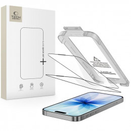 „Tech-Protect Quick Set+“ 2 grūdinto stiklo pakuotė, skirta „iPhone 17“ – juoda