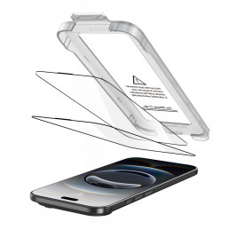 „Tech-Protect Quick Set+“ 2 grūdinto stiklo pakuotė, skirta „iPhone 17 Air“ – juoda