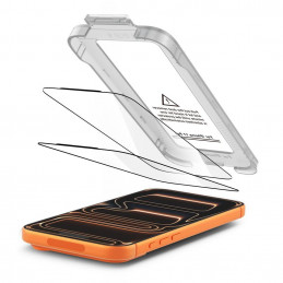„Tech-Protect Quick Set+“ 2 grūdinto stiklo pakuotė, skirta „iPhone 17 Pro“ – juoda
