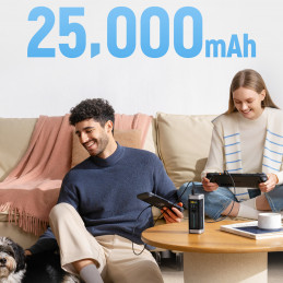 Nešiojamoji baterija „Cuktech CUK00P23GLBK“ 210 W 25000 mAh 2 x USB-C 1 x USB-A – juoda
