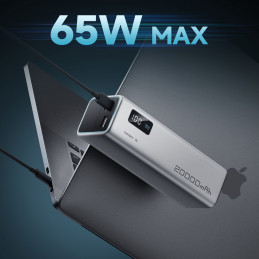 Nešiojamoji baterija „Cuktech CUKP200XGLGR“ 100 W 20000 mAh 2 x USB-C 1 x USB-A - pilka