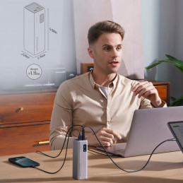 Nešiojamoji baterija „Cuktech CUKP200XGLGR“ 100 W 20000 mAh 2 x USB-C 1 x USB-A - pilka