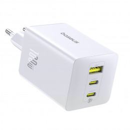 „Baseus EnerFill FE11“ 2 x USB-C / USB-A 100 W sieninis įkroviklis – baltas