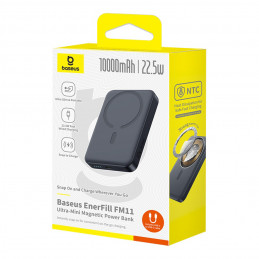 „Baseus EnerFill FM11 Ultra-Mini 10000mAh 22.5W MagSafe“ suderinama išorinė baterija su „Baseus Simple USB-C 20V/ 3A“ 30...
