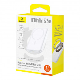 „Baseus EnerFill FM11 Ultra-Mini 10000mAh 22.5W MagSafe“ suderinama išorinė baterija su „Baseus Simple USB-C 20V/ 3A“ 30...