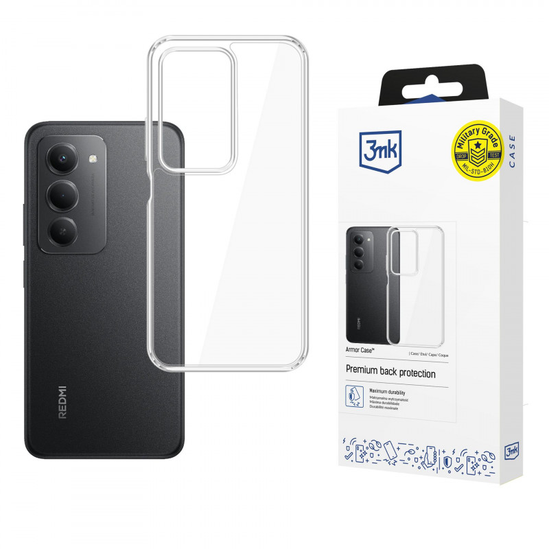 3mk šarvuotas dėklas, skirtas „Xiaomi Redmi 15 5G“ - skaidrus