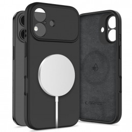 „Tech-Protect“ silikoninis „MagSafe“ dėklas, skirtas „iPhone 17“ – juodas