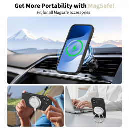 „Tech-Protect“ silikoninis „MagSafe“ dėklas, skirtas „iPhone 17“ – juodas