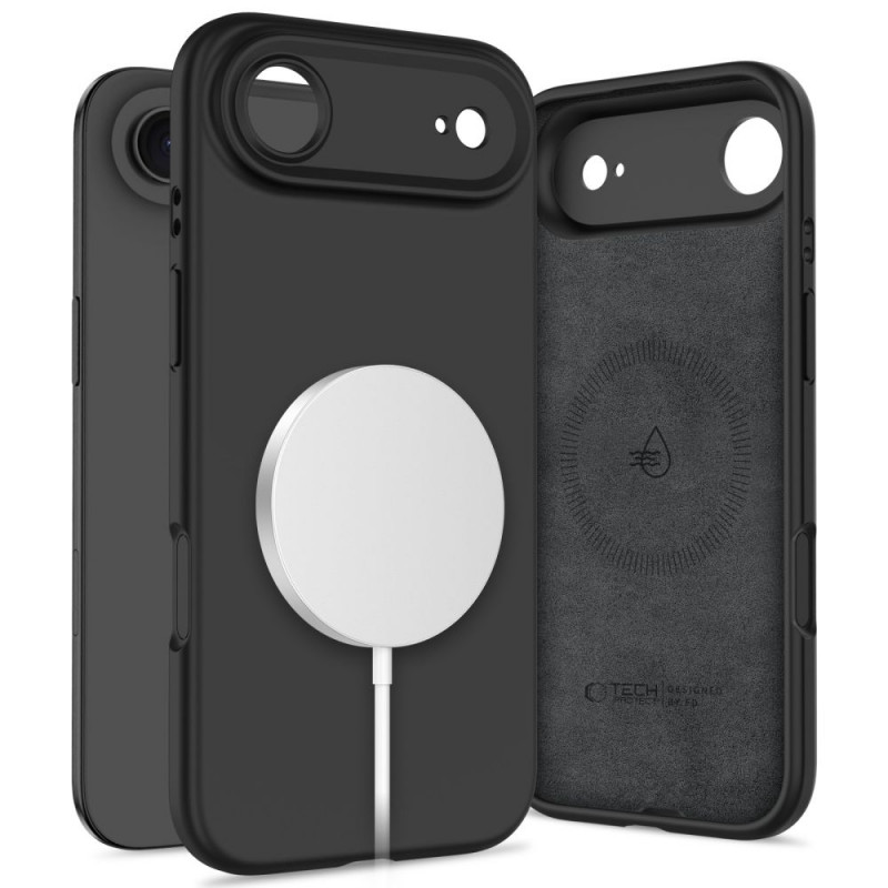 „Tech-Protect“ silikoninis „MagSafe“ dėklas, skirtas „iPhone 17 Air“ – juodas