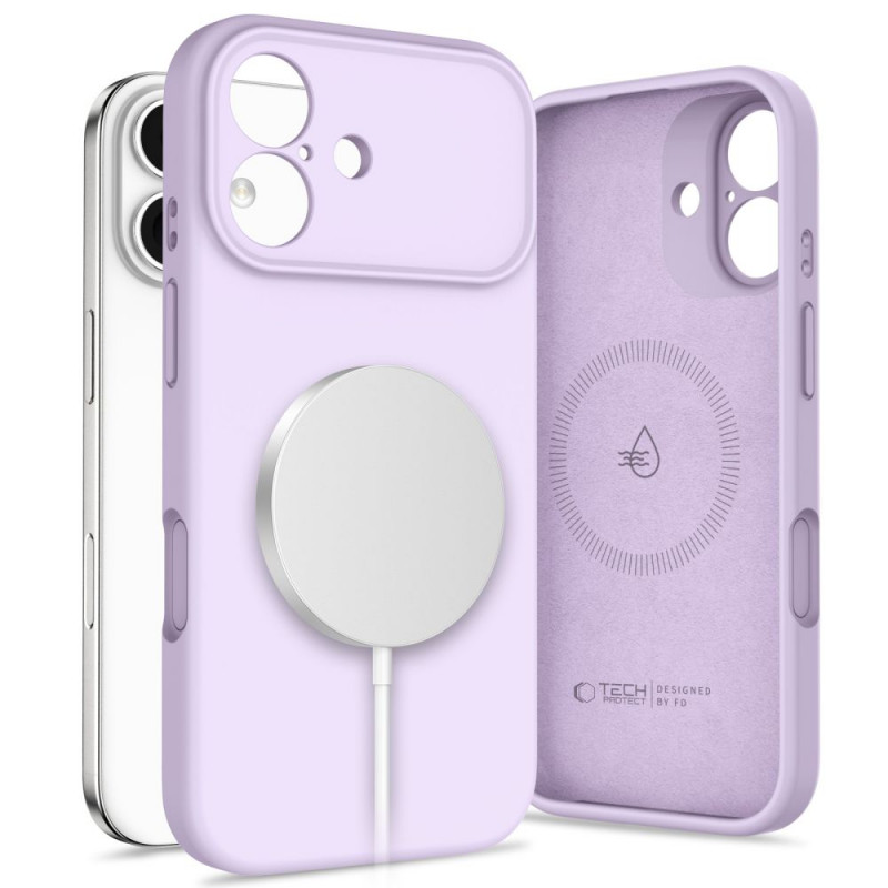 „Tech-Protect“ silikoninis „MagSafe“ dėklas, skirtas „iPhone 17“ – violetinis