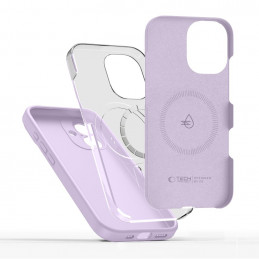 „Tech-Protect“ silikoninis „MagSafe“ dėklas, skirtas „iPhone 17“ – violetinis