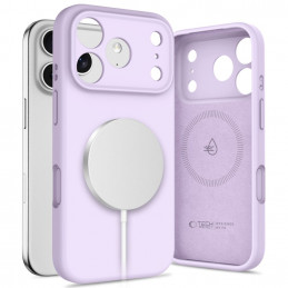„Tech-Protect“ silikoninis „MagSafe“ dėklas, skirtas „iPhone 17 Pro“ – violetinis