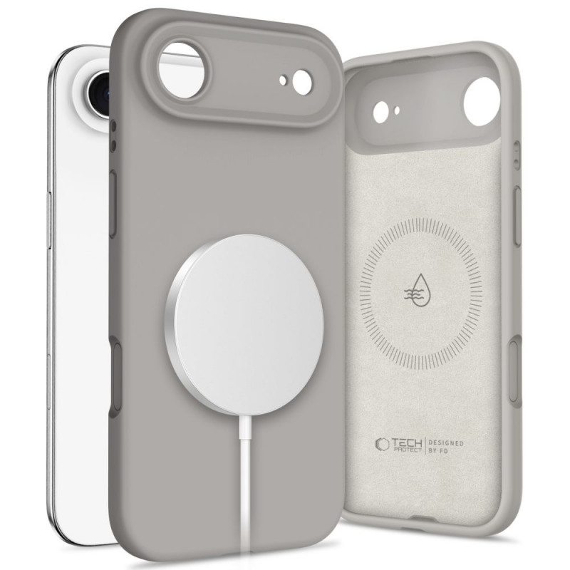 „Tech-Protect“ silikoninis „MagSafe“ dėklas, skirtas „iPhone 17 Air“ – pilkas