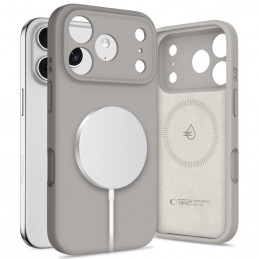 „Tech-Protect“ silikoninis „MagSafe“ dėklas, skirtas „iPhone 17 Pro Max“ – pilkas