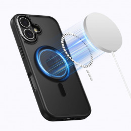 „Tech-Protect MagEdge MagSafe“ dėklas, skirtas „iPhone 17“ – matinės juodos spalvos